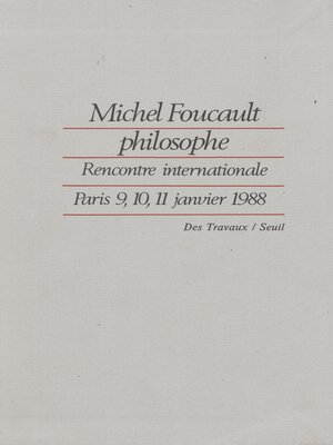 cover image of Michel Foucault philosophe